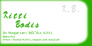 kitti bodis business card